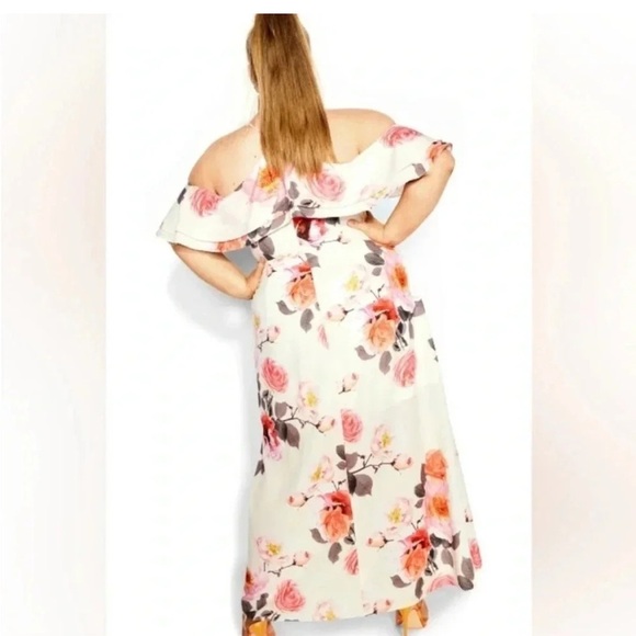 City Chic White floral bashful Asymmetrical Ruffled Sundress - Picture 2 of 11